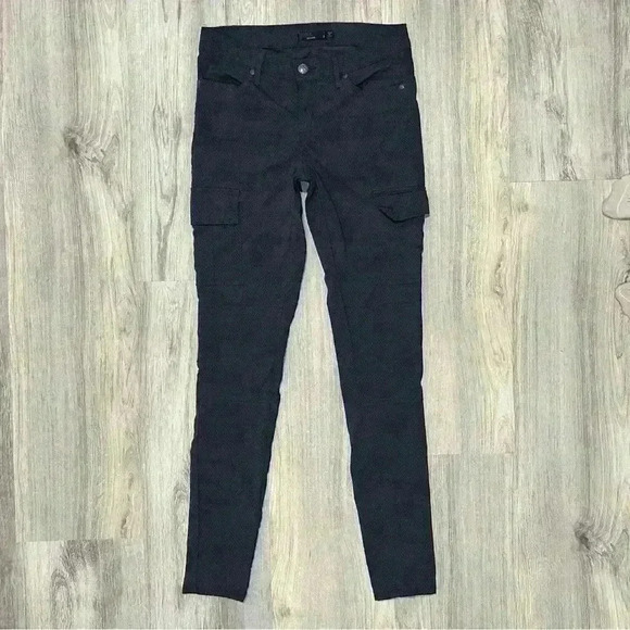 Prana Low Rise Skinny Cargo Ankle Pants Subtle Gray Argyle Print Casual Size 4 - Picture 1 of 7